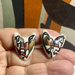Cuff Links Vintage Handcrafted Porcelain